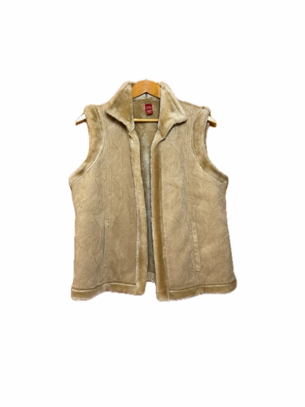 Valerie Stevens Tan Faux Shearling Vest